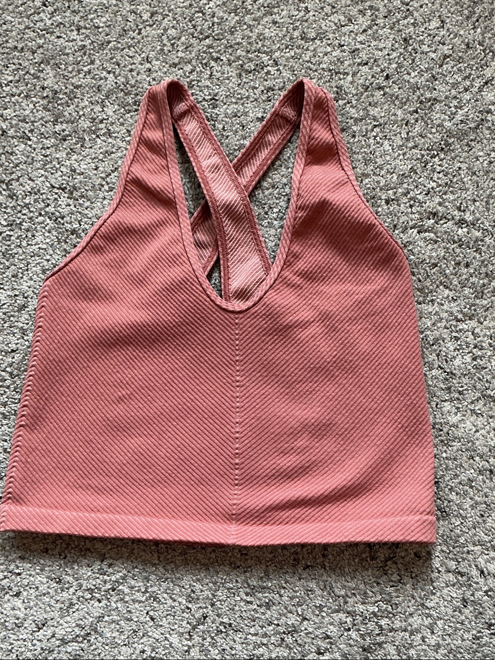 New FP Movement by Free People Ribbed Crisscross Back Tank ~ Dusty Rose